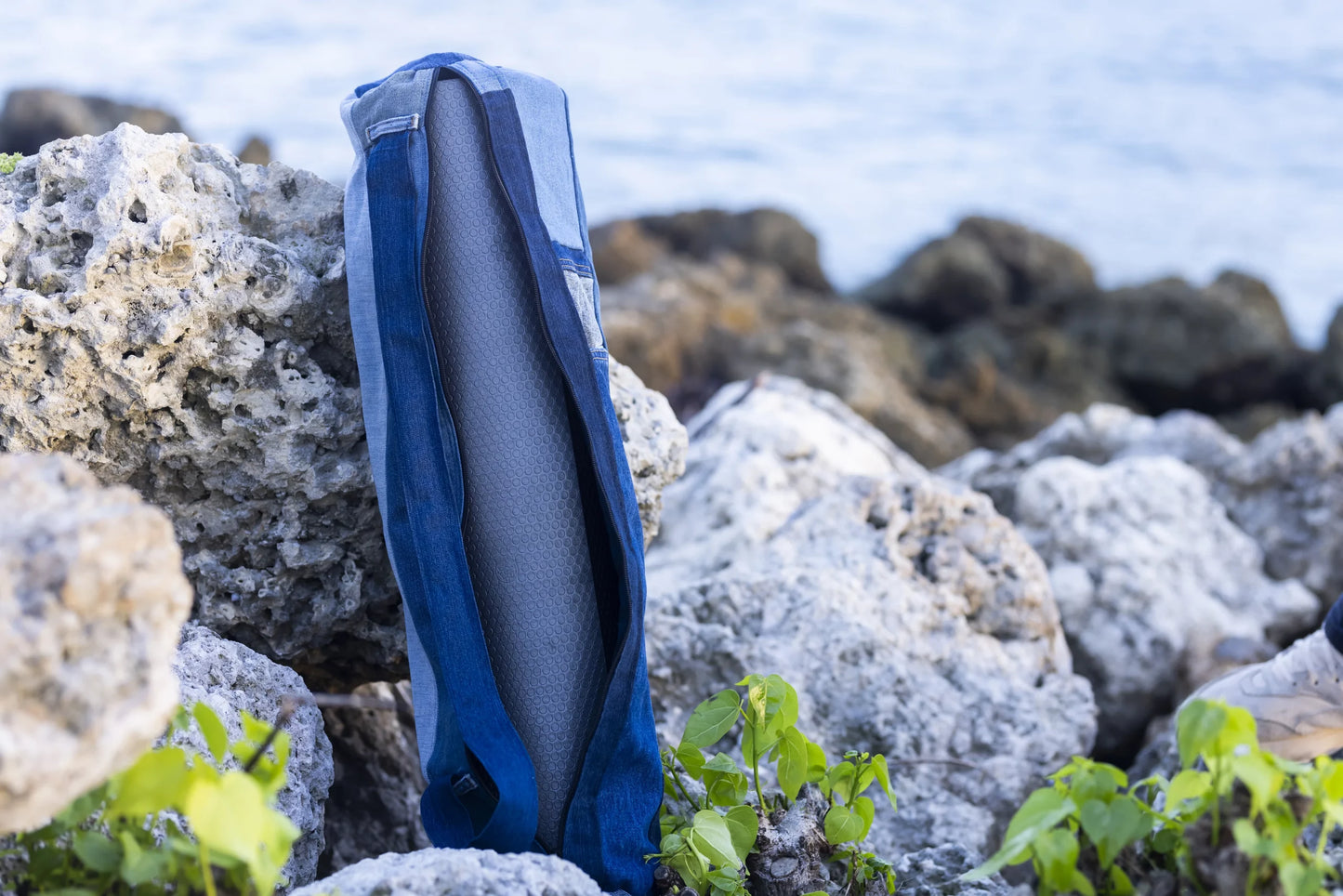 Denim Patching Upcycled Yoga Mat Bag